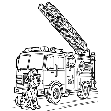 Fire truck hero coloring page for kids